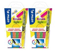 Pilot FriXion Light 4136S6 Lot de 12 surligneurs Rose/jaune/vert/bleu/violet/orange (12 pièces, multicolore)