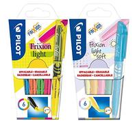 Pilot FriXion Light Lot de 12 surligneurs effaçables Pastel + Fluo