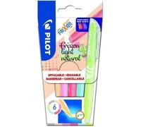 Pilot Frixion Light Natural - Portefeuille de 6 marqueurs surligneurs