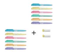 Pilot Frixion Light Pastel Lot de 6, 6er Set + Radierer weiß, soft Pastell | sortiert, 2