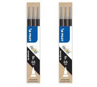 Pilot Frixion Lot de 2 paquets de 6 recharges d'encre noire Pointe aiguille 0,5 mm