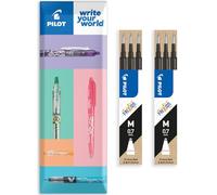 Pilot Frixion Lot de 6 recharges effaçables Heat/Friction - Ligne moyenne de 0,7 mm - Noir