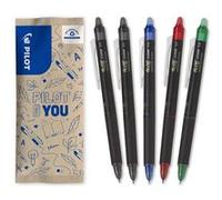 PILOT - FriXion Point Clicker 0.5 - Lot de 5 rollers encre gel effaçable - Pointe synergy fine - Noir, Bleu, Rouge, Vert Noir, Bleu, Rouge, Vert G
