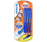 Pilot FriXion Point Lot de 3 stylos rollers à encre gel effaçable (Bleu)