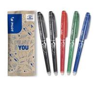 PILOT - FriXion Point - Lot de 5 rollers encre gel effaçable - Pointe synergy fine - Noir, Bleu, Rouge, Vert Noir, Bleu, Rouge, Vert G