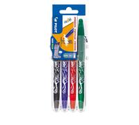 Lot de 4 stylos roller effaçables - FriXion Ball - Pointe moyenne - Pilot - Avec étui évolutif