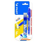 Pilot Frixion Stylo roller effaçable Pointe fine 0,5 mm Bleu + 3 recharges