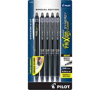 PILOT FriXion Synergy Clicker Lot de 5 stylos à encre gel effaçables, rechargeables et rétractables, pointe extra fine de 0,5 mm, encre noire, lot de 5