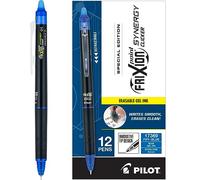 PILOT FriXion Synergy Lot de 12 stylos à encre gel effaçable à pointe extra fine 0,5 mm Encre bleue