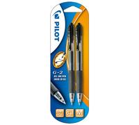 Pilot Pen Roller G-2 – Encre gel, pointe moyenne – Blister de 2 noirs
