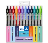 Pilot G-2 Lot de 12 stylos roller à encre gel rétractable, pointe de 0,7 mm, ensemble portefeuille