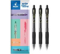 PILOT G-2 Lot de 3 stylos à bille rétractables à encre gel - Pointe de 0,7 mm - Emballage cadeau - Encre noire