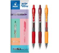 PILOT G-2 Lot de 3 stylos roller rétractables à encre gel Pointe 0,7 mm Emballage cadeau Rouge