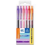 PILOT G-2 Lot de 6 stylos à encre gel rétractables Motif floral Pointe 0,7 mm