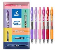 PILOT G-2 Lot de 6 stylos à encre gel rétractables Motif floral Pointe 0,7 mm