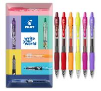 PILOT G-2 Lot de 6 stylos roller rétractables à encre gel - Pointe 0,7 mm - Dans une enveloppe cadeau - Tons coucher de soleil