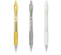 Pilot G-2 Metallic & Pastel Lot de 3 stylos rollers rétractables 0,7 mm Doré, argenté et blanc