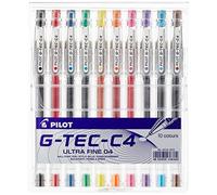 Pilot-G-Tec C4-Roller à encre Gel-Pointe 0,4 mm-Assortis-Lot de 10