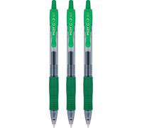 Pilot G2 07 Green Refillable Gel Ink Rollerball Pen Fine Point Retractable 0.7mm Tip 0.38mm Line Width Bl-G2-7 (Pack Of 3)