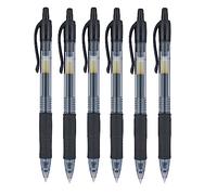 Pilot G2 07 Lot de 6 stylos rollers à encre gel rétractable 0,7 mm Pointe 0,39 mm Largeur de ligne rechargeable BL-G2-7 (Noir)
