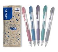 PILOT Stylo roller G-2 encre gel métallisée lot de 5 couleurs assorties pointe moyenne 0,7 mm rechargeable Gris, Bleu Métallique, Rose Métallique, Vert Métallique, Violet Métallique G