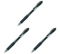 Pilot G207 - Penna a sfera con inchiostro gel, punta da 0,7 mm Pack Of 1 Nero (Lot de 3)