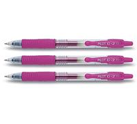 Pilot G207 Stylo Roller à encre gel et pointe rétractable de 0,7 mm, rose, 3 Stifte