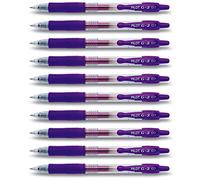 Pilot G207 Stylo Roller à encre gel et pointe rétractable de 0,7 mm, violet, 10 Stifte