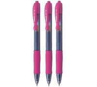 Pilot G207Rose Pointe Fine Stylo à encre gel Stylo roller rétractable Pointe 0,7mm 1mm Largeur de la ligne : rechargeable BL-G2-7(Lot de 3)