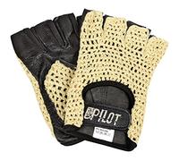 Pilot Gants de Conduite Pilot-1 mi-Doigts L Noir Cuir d'agneau Fil Coton
