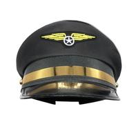Pilot Hat Adulte - Strap Airline Pilot Costume Chapeau | Accessoires de déguisement de pilotes en polyester, capitaine de fête à thème d'avion, casquette de pour accessoire de Di