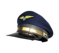 Pilot Hat Adulte - Strap Airline Pilot Costume Chapeau | Accessoires de déguisement de pilotes en polyester, capitaine de fête à thème d'avion, casquette de pour accessoire de Di