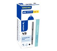 Pilot Pen – Stylo roller V5 Hi-Tecpoint – encre liquide – Noir (Pack de 20)