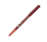 Pilot Pen Roller Hi-Tecpoint V7 encre liquide, pointe moyenne - Rouge