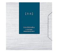 Pilot Iroshizuku Lot de 6 cartouches d'encre pour stylo plume Tsuki-yo (bleu sarcelle foncé) IRF-6S-TY avec autocollant Kanji Love