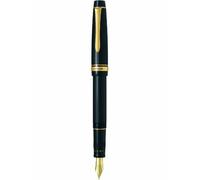 Pilot Justus 95 Black Resin Fountain Pen with Gold Accents 14-Karat Gold Nib, Medium (60592)