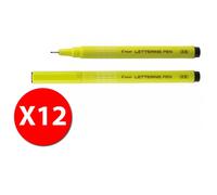 Pilot - Lettering Pen 10 - Marqueur - Noir - Pointe Fine - Paquet De 12 Pcs