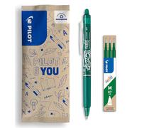 PILOT - Lot de 1 Frixion Ball Clicker + 1 Set de 3 recharges - Stylo rétractable effaçable à encre thermosensible - roller rechargeable et ergonomique - Bleu - Pointe moyenne