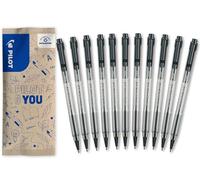 PILOT - Lot de 10 +1 Offert BPS Matic - Stylo-Bille - Écriture Ultra-Fluide et Confortable - Rechargeable et Rétractable - Noir - Pointe Fine
