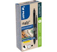 PILOT - Lot de 10 FriXion Ball 07 Plus + 10 Recharges - Stylos Effaçables - Rollers Rétractables et Rechargeables - Fabriqués en Plastique Recyclé - Noir - Pointe Moyenne