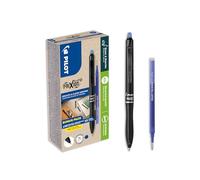 PILOT Stylos effaçables FriXion Ball 07 Plus – Lot de 10 + 10 recharges, Bleu pointe moyenne