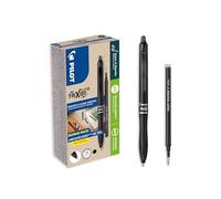 PILOT Stylos effaçables FriXion Ball Plus – Lot de 10 + 10 recharges, pointe moyenne 0,7 mm noir