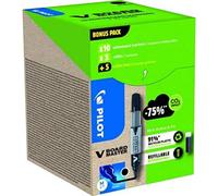 PILOT - Lot de 12 FriXion Ball Clicker 07 + 12 Recharges - Stylo Effaçable à Encre Thermosensible - Stylo Roller Rétractable et Rechargeable - Noir - Pointe Moyenne