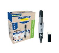 Pilot – Marqueurs tableau blanc V-Board Master – Lot 10+10 recharges – Noir pointe moyenne