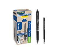 Pilot Stylo roller FriXion Clicker rétractable encre gel effaçable 0,7 mm Noir pack 12+12