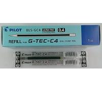 PILOT Lot de 12 Recharges BLS-GC4 pour Stylo à gel G-Tech C4 Pte ultra Fine Bleu