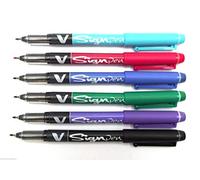 PILOT Lot de 12 Stylos feutre V Sign Pen Pointe moyenne 0,6 mm Bleu
