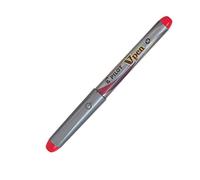 PILOT Lot de 12 Stylos Plume Jetable V-Pen SILVER pointe moyenne Rouge