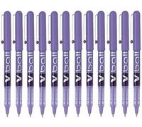 Pilot Lot de 12 V-Ball 5 Roller à encre liquide Pointe extra fine 0,5 mm Violet