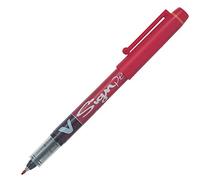 Pilot Lot de 12 V-Sign Pen Stylo feutre Pointe en nylon largeur de trait 0,6 mm Encre liquide Rouge